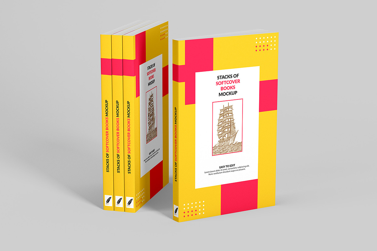 Stacks of Softcover Books Mockup, a Books & Magazine Mockup by Illusiongraphic (Photo 9 of 19)