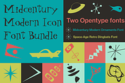 Midcentury Modern Icon Font Bundle, a Symbol Font by Pacific Modern Art (Thumbnail 1 of 25)