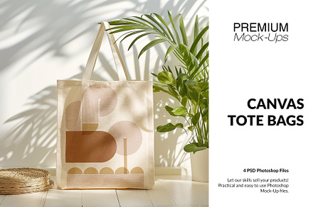 Canvas Tote Bag Mockups, an Apparel Mockup by mock-ups