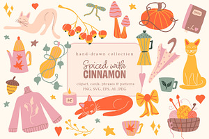 Cute cozy autumn graphics & patterns
