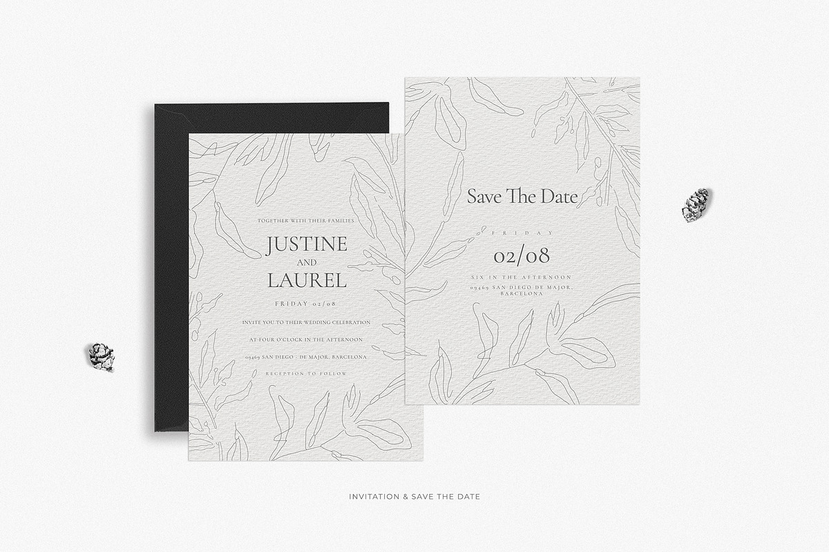 Elegant Floral Sketch Wedding Set, an Invitation Template by Azka Creative (Photo 5 of 6)