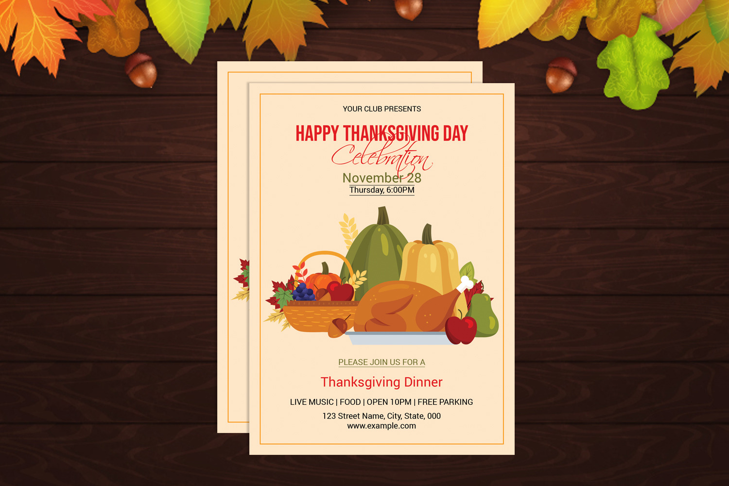 Thanksgiving Flyer Template V01, a Flyer Template by retrographix