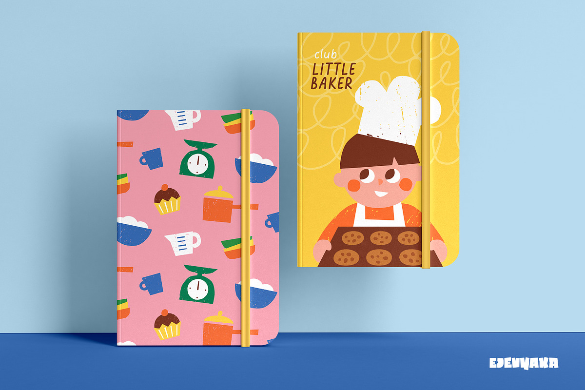 Kids Baking Clipart, Cards, Patterns, a Food Illustration by Ejevyaka (Photo 6 of 6)