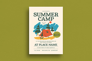 Retro Summer Camp Event Flyer, a Flyer Template by Guuver