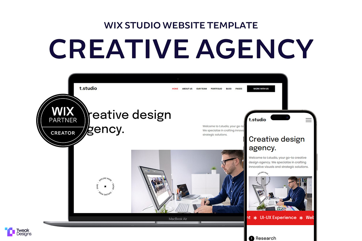 T.Studio - Creative Agency Template, a Wix Template by TweakDesigns (Photo 1 of 5)