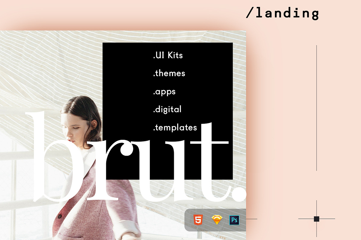 Brut Landing Page, a HTML Template by itmeo (Photo 1 of 8)