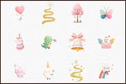 Whimsical Happy New Year Clipart, an Illustration by Sublimation Artist (Thumbnail 3 of 6)