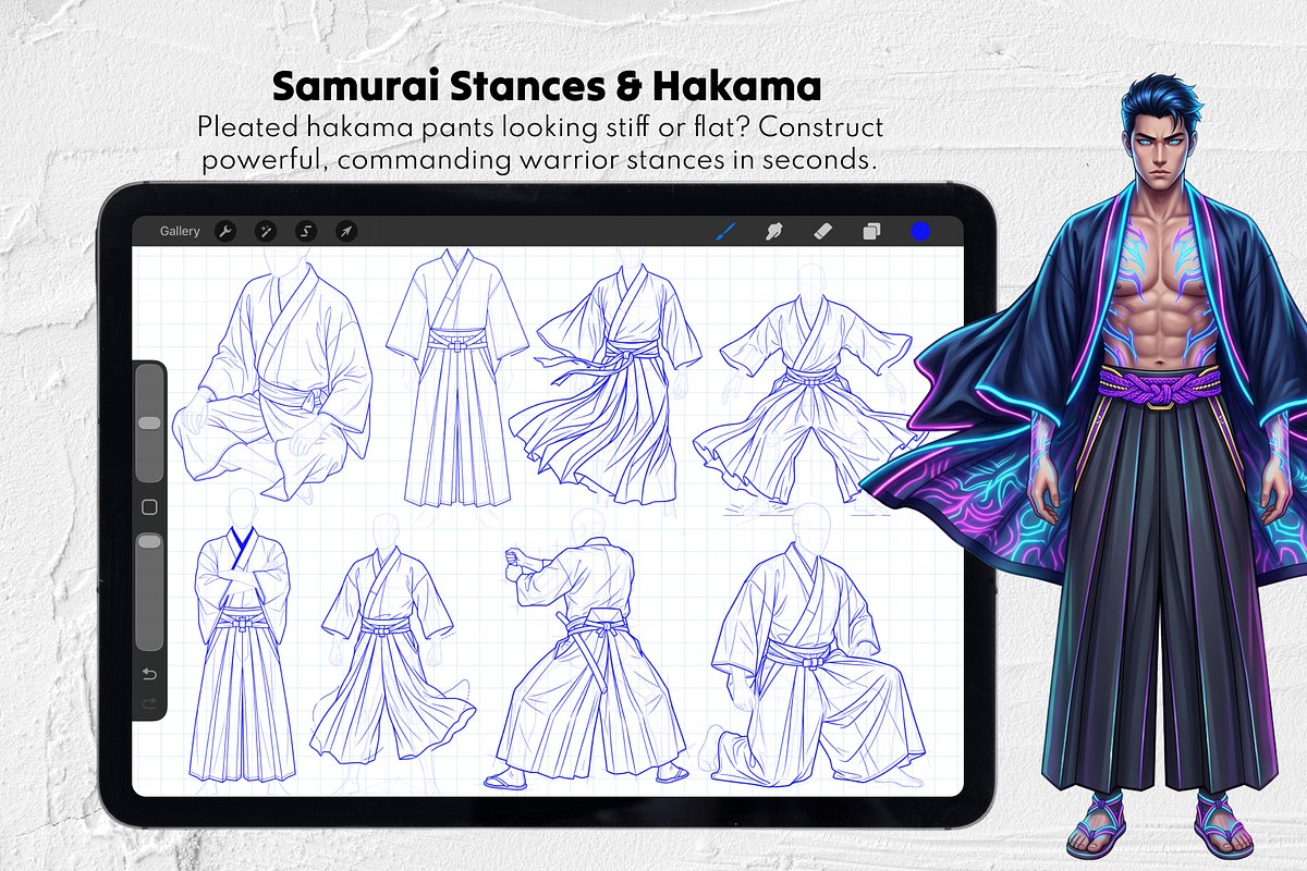 Kimono Stamps for Procreate & CSP, a Brush Add-On by Selentaori Studio (Photo 6 of 12)