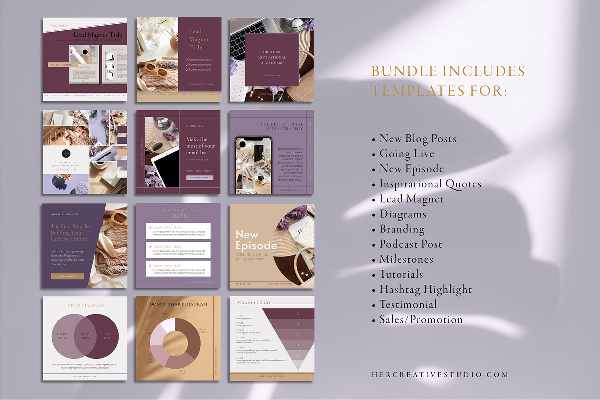 Canva Social Media Bundle Harmonious, a Social Media Template by Her Creative Studio (Photo 4 of 9)