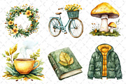 Yellow & Green Autumn Clipart, an Illustration by Dream Creation (Thumbnail 3 of 6)