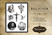 100 Religion,Procreate Tattoo Stamps, a Brush Add-On by Torus1 (Thumbnail 3 of 5)