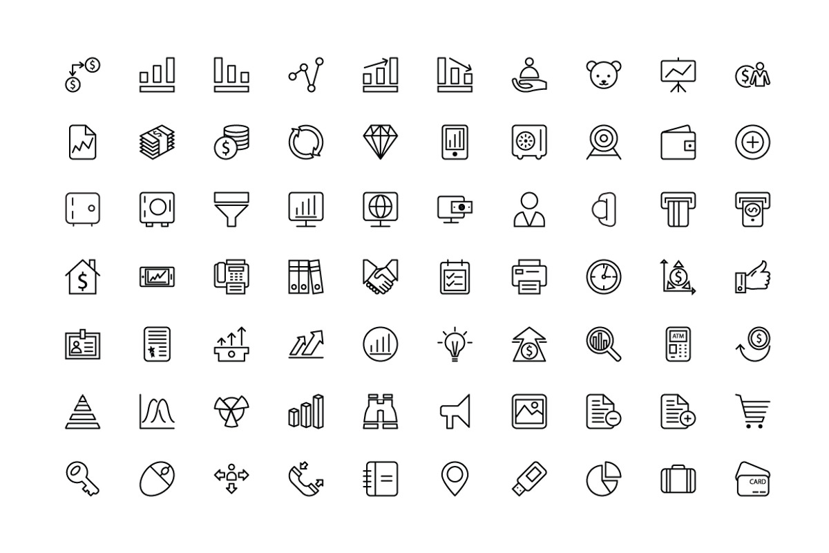 250+ Finance Icons, an Outline Icon by Creative Stall (Photo 2 of 5)