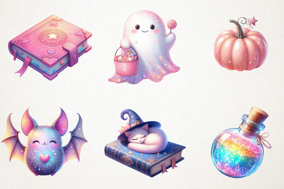 Pastel Halloween Sublimation Clipart, an Illustration by RobertsArt (Photo 4 of 7)