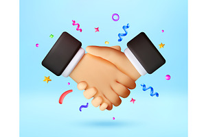 Business handshake as a 3d icon., a Person Illustration by Abscent