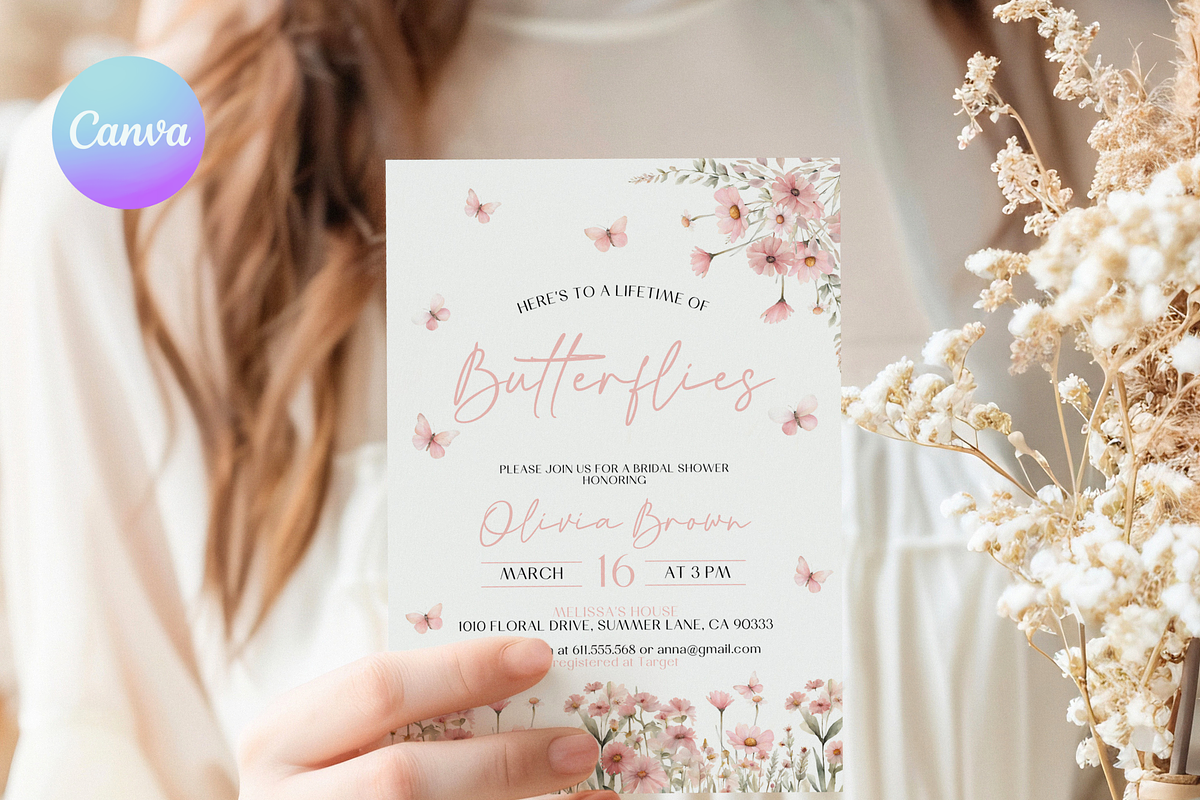 Butterflies Bridal Shower Invitation, an Invitation Template by Digital_Mind (Photo 1 of 7)
