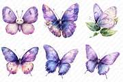 Pastel Purple Butterflies PNG, an Illustration by Watercolor design (Thumbnail 4 of 12)