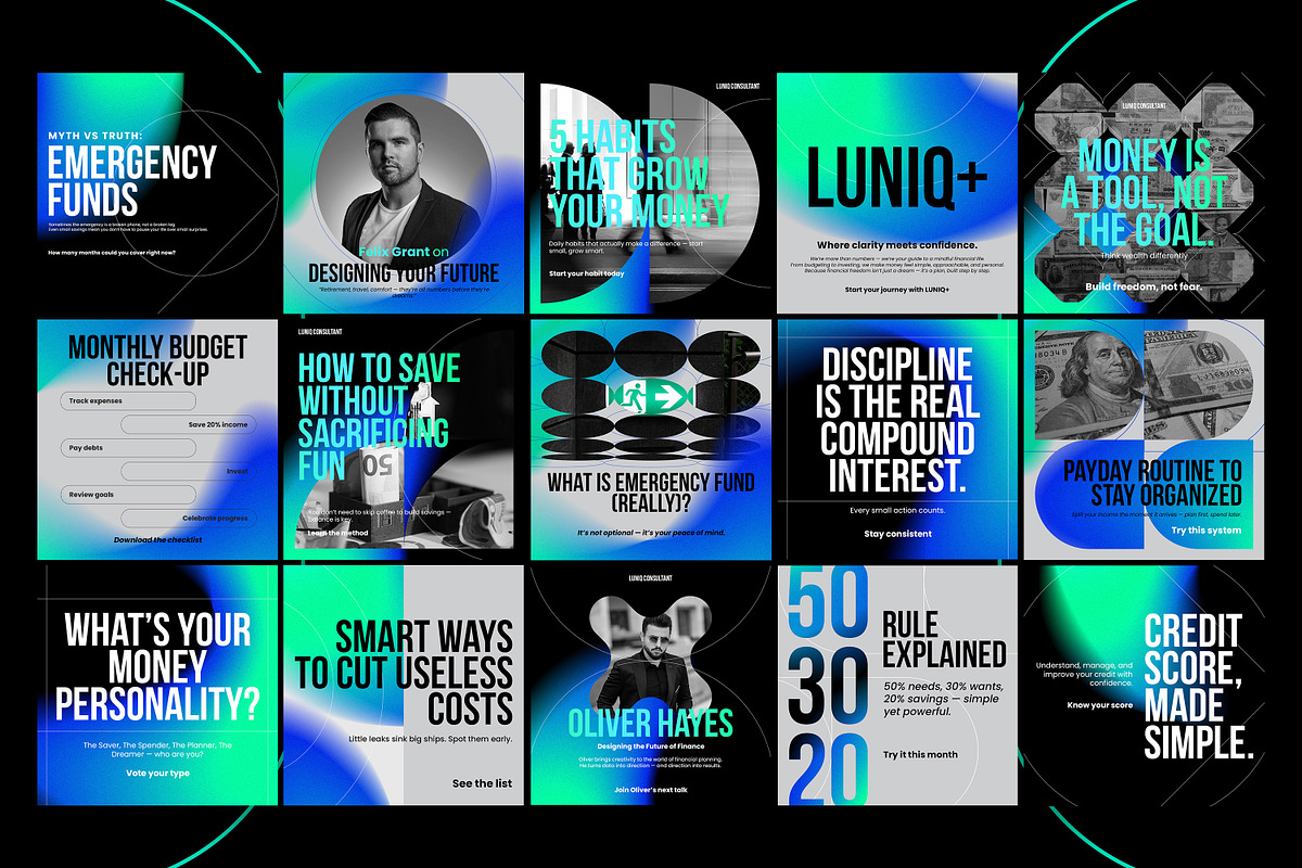 LUNIQ Financial Instagram KIT, a Social Media Template by Nenjo Studio (Photo 5 of 5)