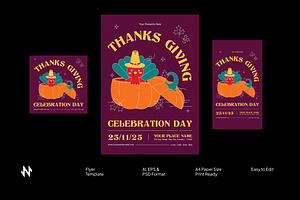 Thanksgiving Celebration Flyer, a Flyer Template by Neermana