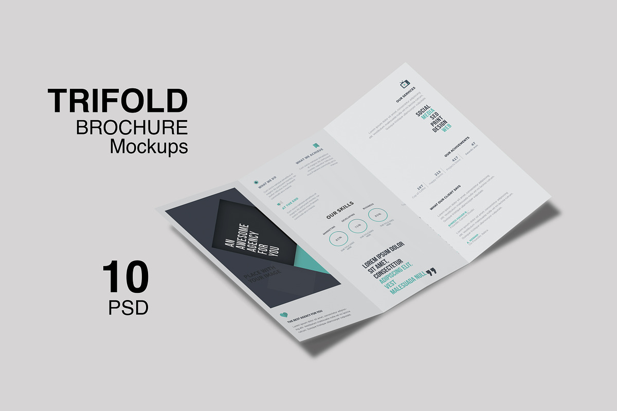 Tri-Fold Mockups, a Print Template by My Code Std