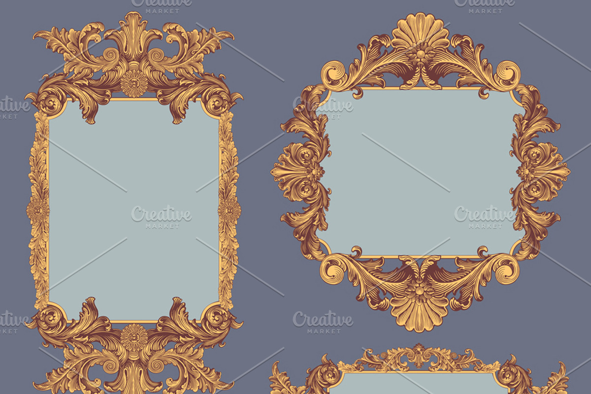 Collection vintage engraved frames., a Decorative Illustration by Vector Engraving (Photo 18 of 31)