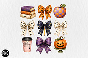 Halloween Back to School Coquette, a Seasonal Illustration by CraftArtStudio (Thumbnail 1 of 4)