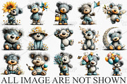Whimsical Spring Teddy Bear Clipart, an Illustration by Canvas Craft (Thumbnail 3 of 7)