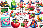 Kawaii School Worm Sublimation Png, an Illustration by RobertsArt (Thumbnail 1 of 7)