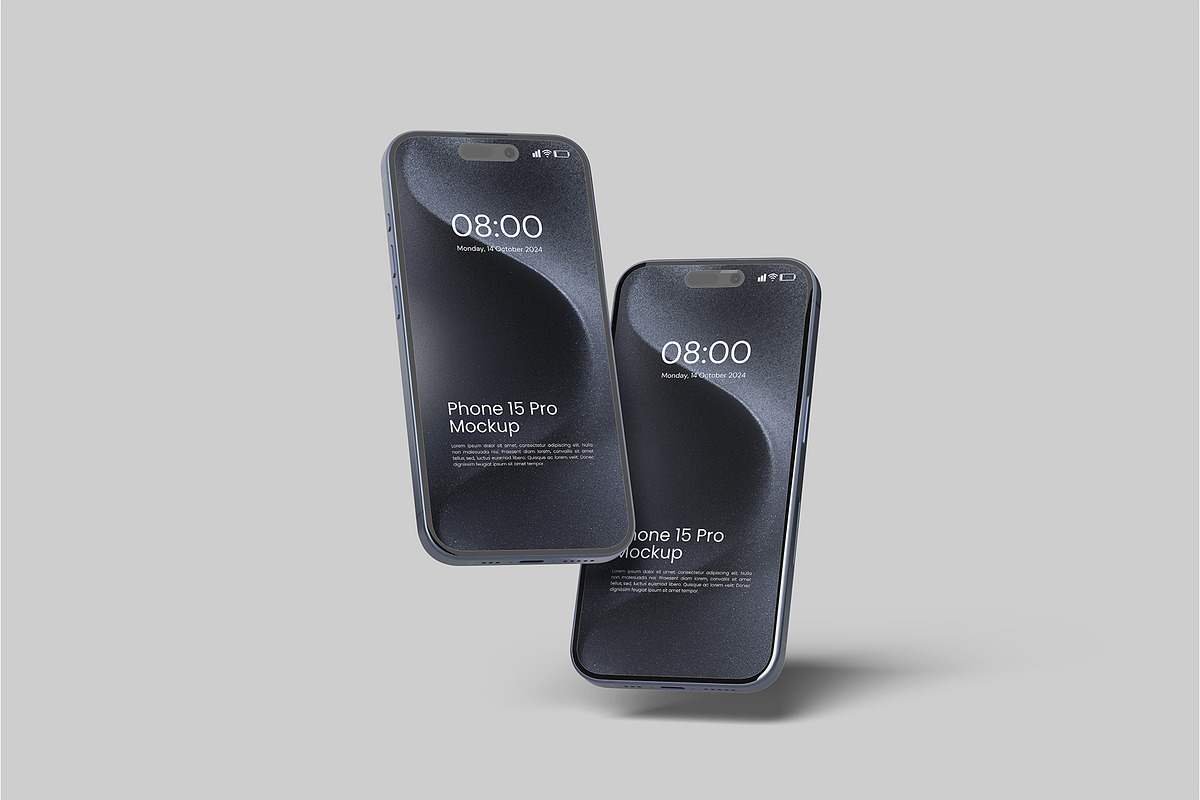 iPhone 15 Pro Mockup, an iPhone Mockup by Graphiculon (Photo 3 of 11)