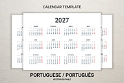 2027 calendar template in Portuguese, a Stationery Template by Ederella (Thumbnail 1 of 2)