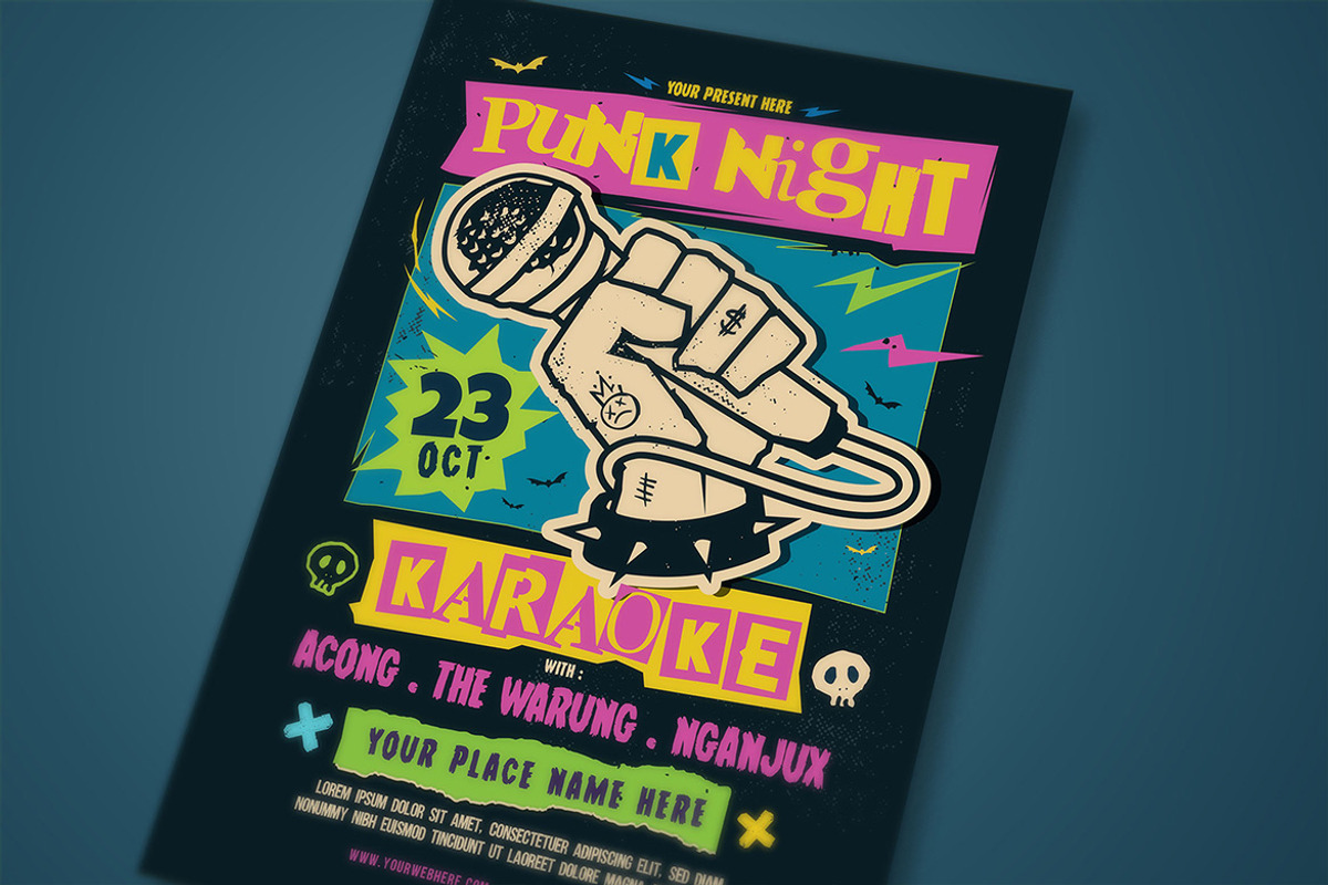 Punk Night Karaoke Flyer, a Flyer Template by megarez (Photo 3 of 3)