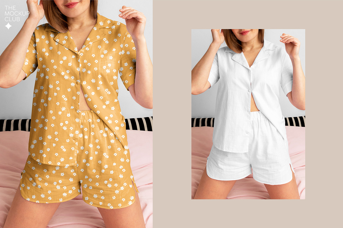 FEMALE PYJAMA MOCKUPS, a Shirt Mockup by MCKP*ME (Photo 3 of 9)