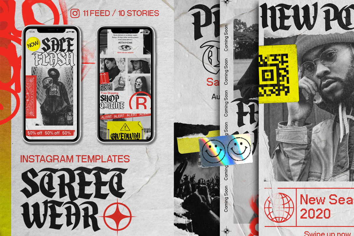Street wear Instagram Templates, a Social Media Template by HYPER HIROⓇ (Photo 1 of 6)