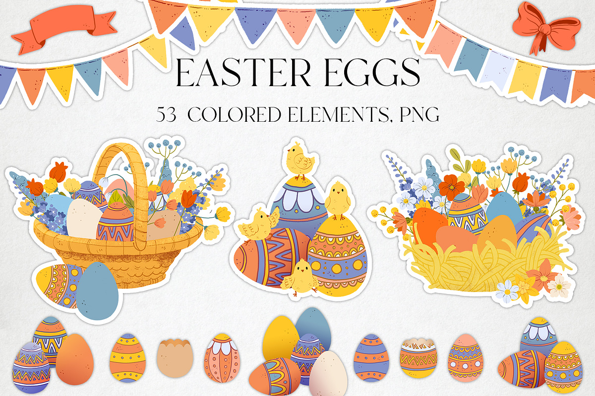 Easter Eggs Clipart, a Seasonal Illustration by LukaJreym (Photo 9 of 9)