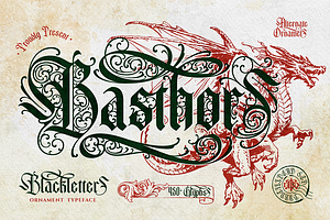 Basthor, a Blackletter Font by Burntilldead