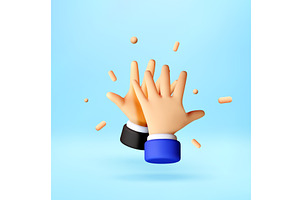 3D Human hands giving high five with, an Object Illustration by Abscent