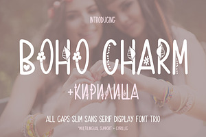 Boho Charm All Caps Slim Font Trio