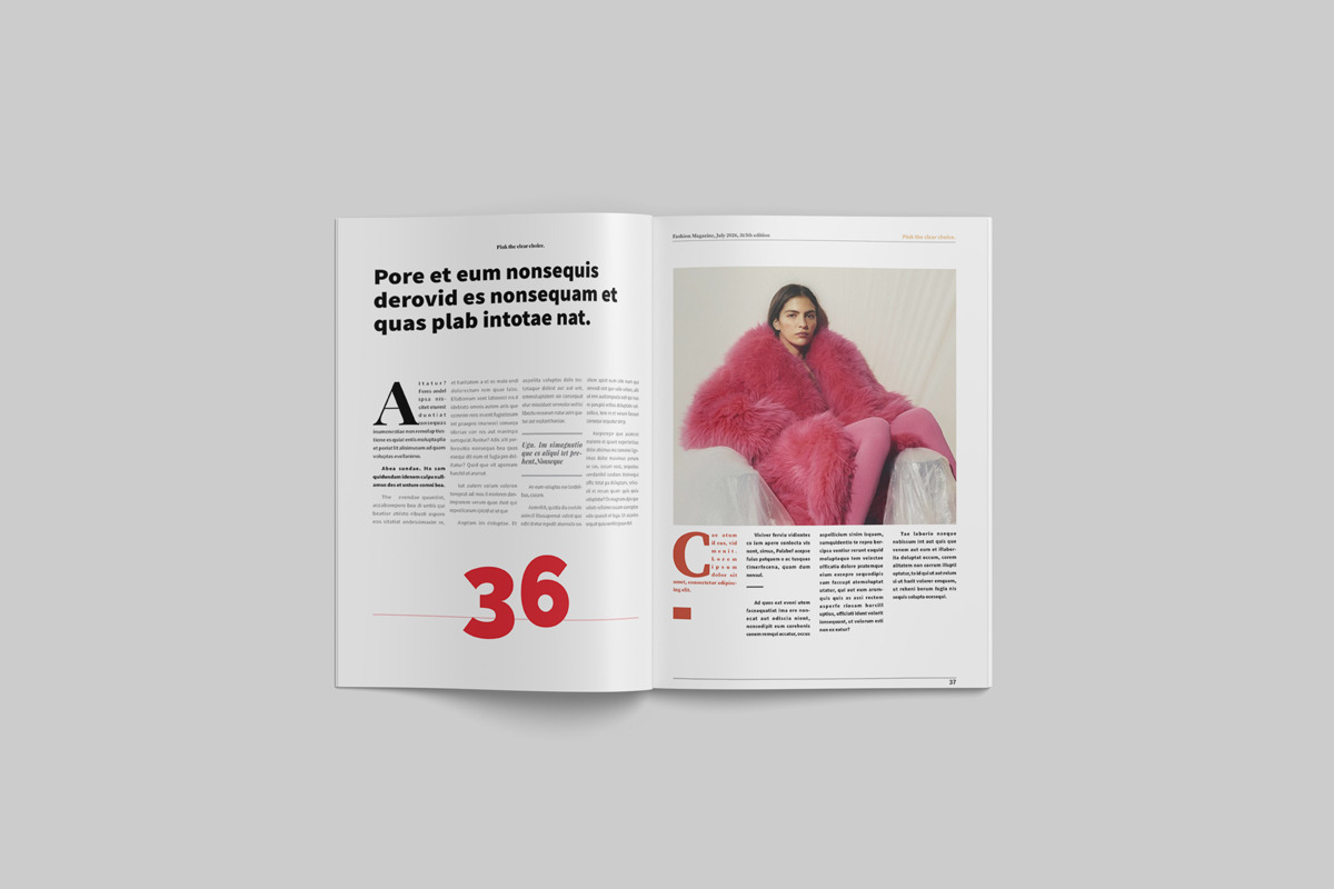Modern Fashion Magazine Layout, a Magazine Template by Swayang (Photo 22 of 23)