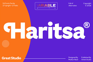 Haritsa Sans - 54 Fonts + Variable