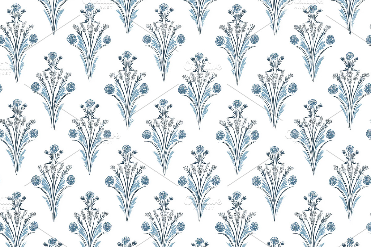 Seamless pattern, seamless floral pattern featuring repeating st, a Pattern Graphic by Studio ANNA