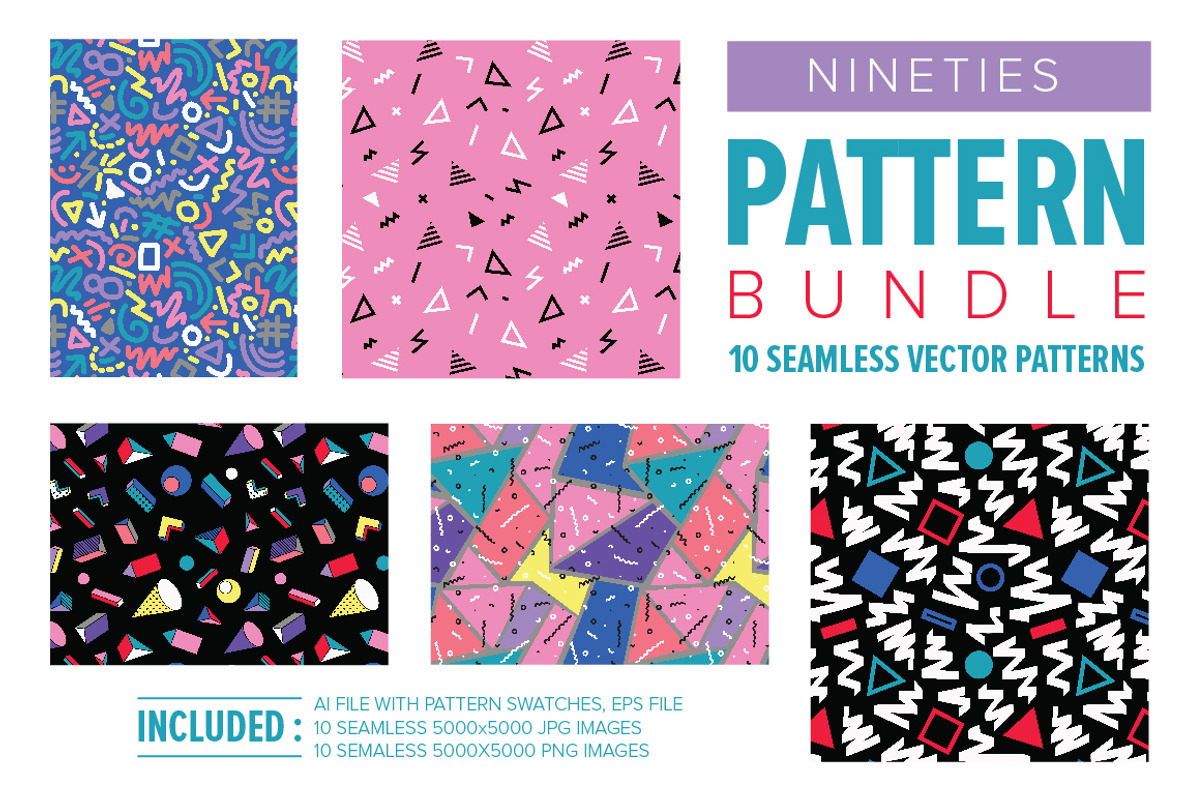 NINETIES Pattern Bundle, a Pattern Graphic by Anugraha Design (Photo 3 of 6)