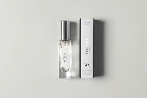 Clean Perfume Flat Lay Mockup, an Advertising Mockup by DesignRushMarket