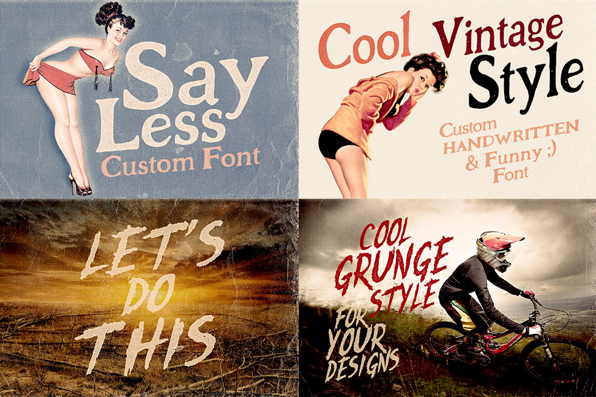 6 Hand Drawn Fonts - Bundle preview 3