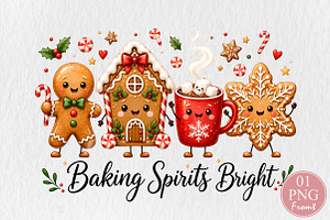 Baking Spirits Bright Christmas PNG, a Seasonal Illustration by Rose Art