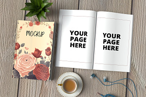 Book Cover And Content Mockup Psd