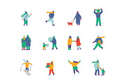 Winter People Flat Vector Set, a Person Illustration by Vector_Art (Thumbnail 4 of 16)