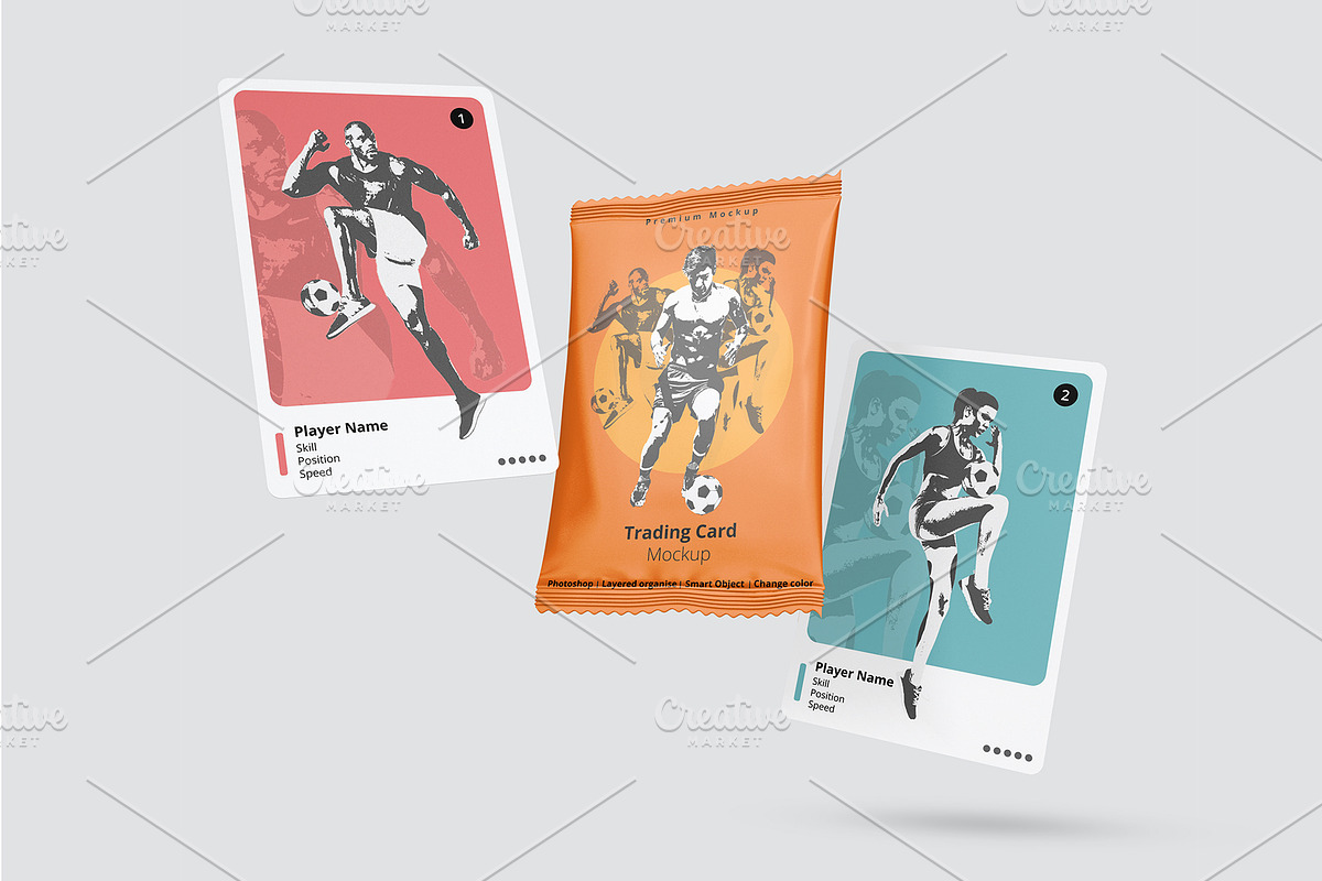 Trading Card Mockups, a Print Template by CreativeClick (Photo 2 of 6)