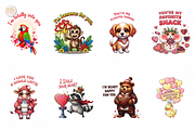 Valentine Animal Quotes PNG Clipart, an Animal Illustration by KennedyStudio (Thumbnail 2 of 5)