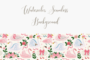 Pink Swan Seamless Pattern, a Pattern Graphic by Pati Charm Studio (Thumbnail 3 of 6)