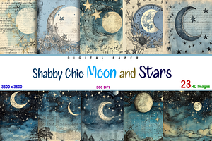 Shabby Chic Moon And Stars