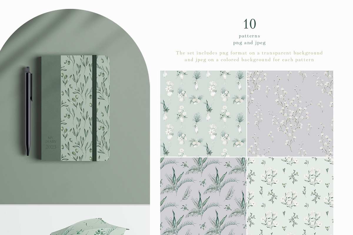 White flowers and tropical leaves, an Illustration by astelenadesign (Photo 13 of 14)